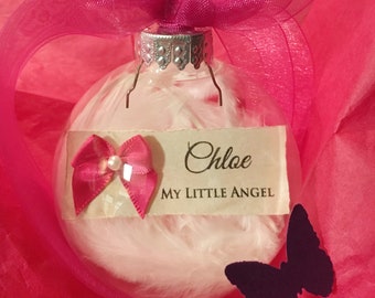 Custom Memorial Ornament – fuchsia