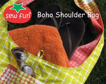 Boho Shoulder Bag Sew Fun® Sewing Pattern, PDF