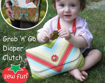 Grab 'n' Go Diaper Clutch Sew Fun® Sewing Pattern, PDF download