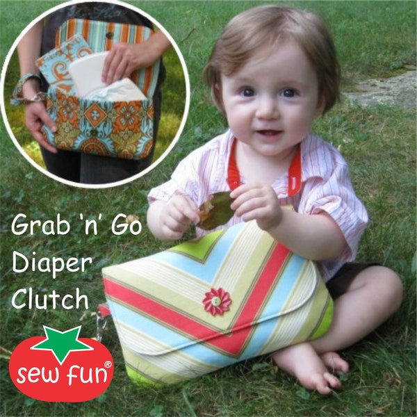 Grab 'n' Go Diaper Clutch Sew Fun® Sewing Pattern, PDF download