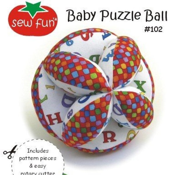 Baby Puzzle Ball Sew Fun® Sewing Pattern, PDF download