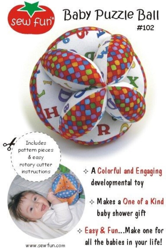 Baby Puzzle Ball Sew Fun® Sewing Pattern, PDF download