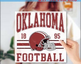 Retro Oklahoma Football DTF Transfers, Oklahoma Football Fan Gift DTF, Vintage Oklahoma Football Heat Transfer, Full Color, GF696