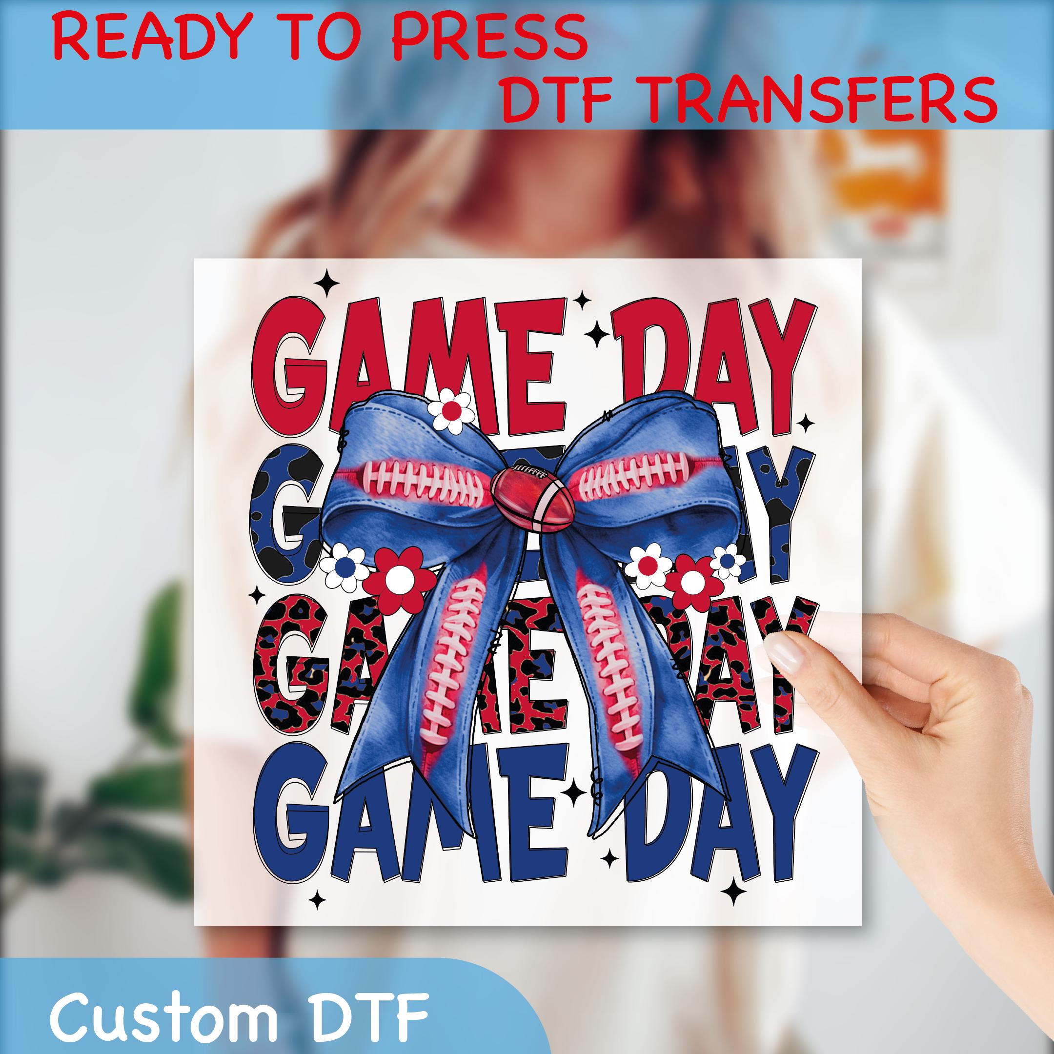 Bow Buffalo New York Football DTF Transfers, Coquette Bow Bills Football Fan Gift DTF, Buffalo Fans DTF Transfers, Heat Transfer, GF224