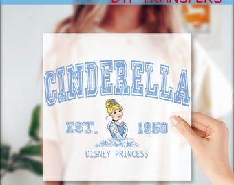 Cinderella EST.1950 Disney Princess DTF Transfer, Cinderella Princess Ready To Press, Personalized Princesses DTF, Disney High Quality,GF367