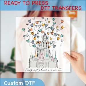 Happiest Place on Earth Ready To Press, Disney Floral Castle DTF Print, Magical Castle DTF Transfer, Most Magical Place DTF, Epcot Dtf,GF348