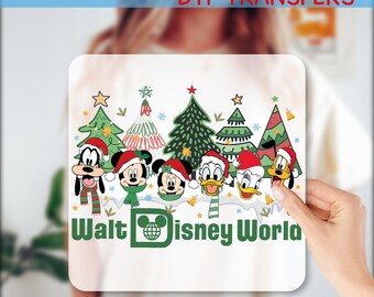 Walt Disneyworld Christmas Dtf, Disney Christmas Ready To Press, Disney Christmas World Dtf, Christmas Tree Transfers, Mickey DTF, GF132