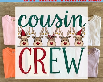 Cousin Crew Christmas DTF Transfers, Reindeer Cousin Crew Toddler DTF Heat Press, Cousin Crew Shirt DTF