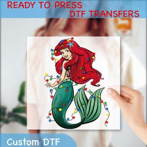 Ariel Disney Princess DTF Transfer, Little Mermaid Ready to Press, Personalized DTF Transfers, Heat Press DTF Transfer, Disney Princess Dtf,
