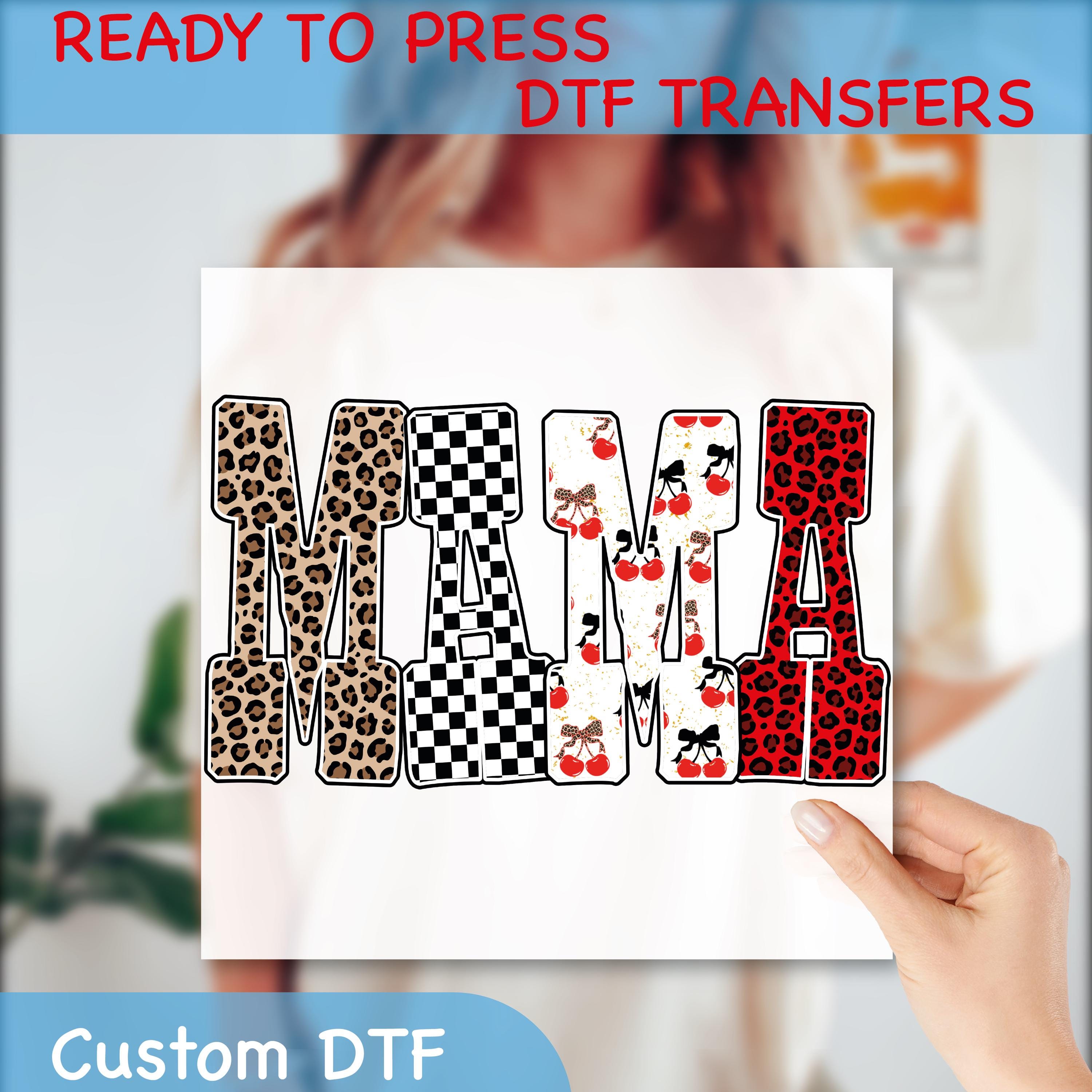 Cherry Mama DTF, Checkered Mama Print, Leopard Cherry Checkered