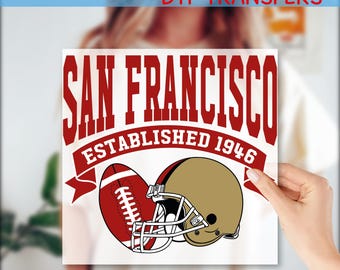 San Francisco Football Ready To Press, Cute San Francisco 49ers Football DTF,  Heat Press Transfer, Direct To Film, Game Day Football, GF162