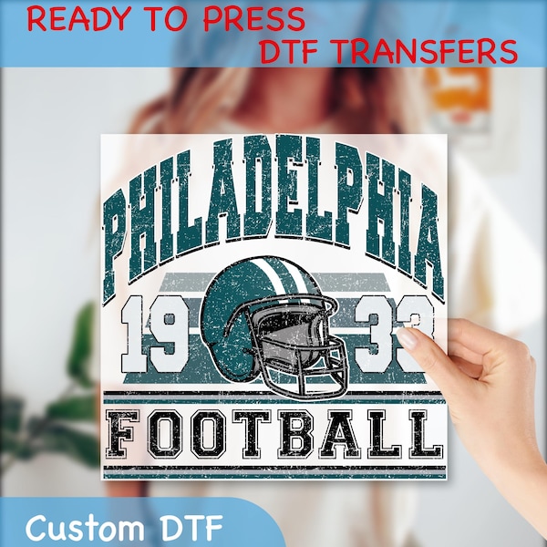 Philadelphia Football Vintage Styles Direct To Film Transfers, American Football Transfers DTF Transfer, Game Day  Sports Team DTF, GF292
