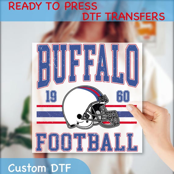 Buffalo New York Football DTF Transfers, Bills Football Fan Gift DTF, Buffalo Fans T-shirt Transfers, Heat Transfer, Direct to Film, GF224