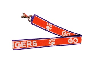 Clemson Beaded Purse Strap - Orange/Purple/White - Go Tigers with Paw