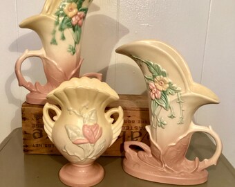 Vintage Hull Pottery Vase-double Handle Wildflower W-9 8.5” Slight