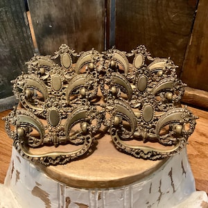 Antique Cast Bronze Ornate Drop Bail Drawer Pull