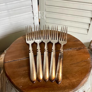 Set of 5 Silver Plate Dinner Forks Marked William Rodgers and Son 12