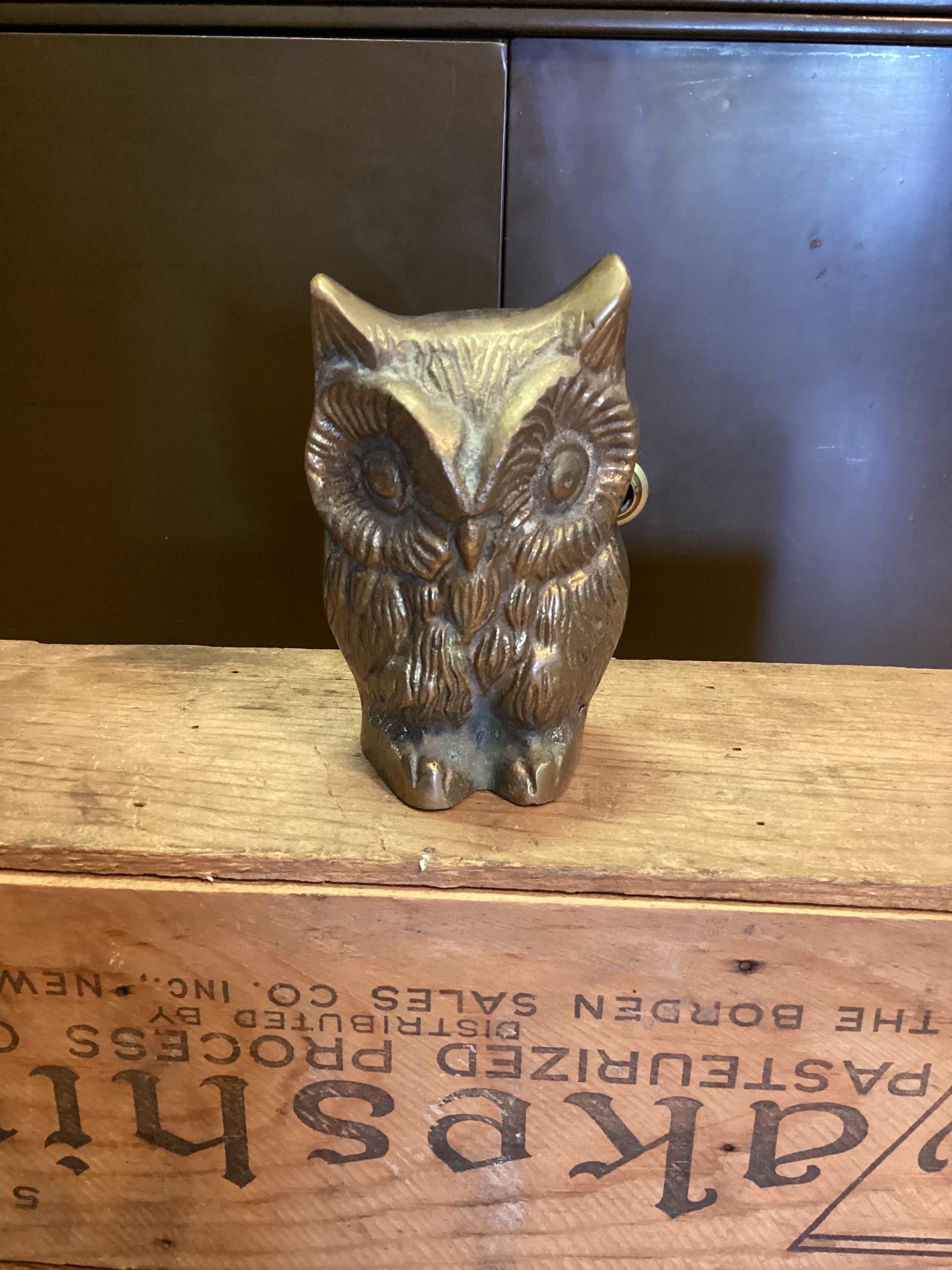 MCM Solid Brass Owl