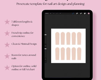 Plantilla de arte de uñas Procreate - Color sólido