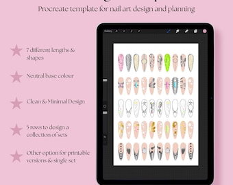 Plantillas para uñas Procreate - Colección de sets de uñas
