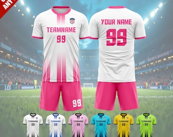 ustom Soccer Jersey Personalized Name Number Logo Embroidered or Printed Team Uniform for Men Women Kids Youth Training Match Fan Gear