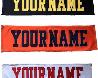 Custom Football Jersey Name Patch – Sew-On Embroidered Name Tag – Personalized Back Nameplate for Jerseys, Uniforms, Backpacks