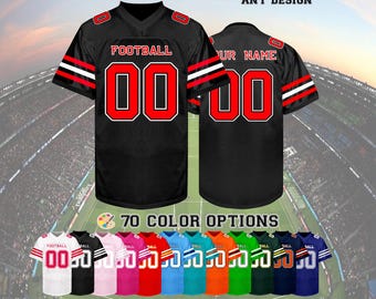 Custom Football Jersey Personalized Embroidered Name Number Team Logo Game Training Shirt Fan Gift for Men Women Kids Toddlers SportsUniform