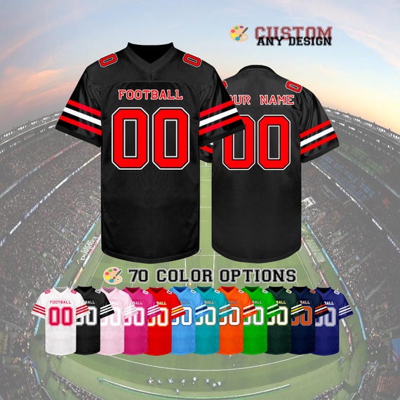 Custom Football Jersey Personalized Embroidered Name Number Team Logo Sports Training Game Shirt Fan Gift for Men Women Kids Toddlers