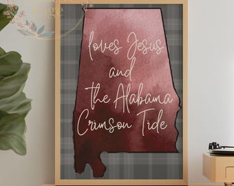 Láminas de arte de fútbol americano de Alabama Crimson Tide - ¡Vamos, Tide! - Juego de 11 (Descarga digital)