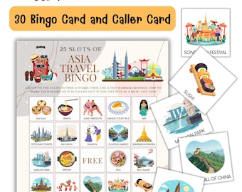 Bingo de viajes por Asia: Actividad de geografía imprimible para niños (Descarga en PDF)