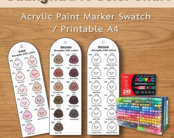 GuangNa 240 Color Acrylic Marker Set:  Color Swatch Template (Digital Download)