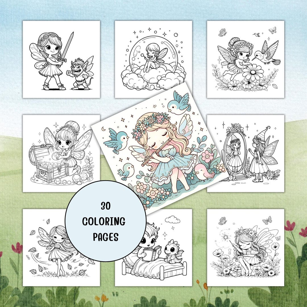 Fairy Coloring Book | 30 Magical Fairy Coloring Pages | Fantasy ...