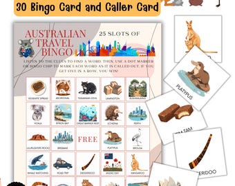 Gioco del Bingo sui viaggi in Australia: attività di geografia e cultura (scarica il PDF)
