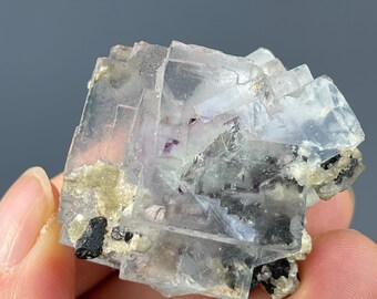 Green Cubic Fluorite Crystal Specimen | Step-Form Mineral from China with Twinning from YGX with zonning