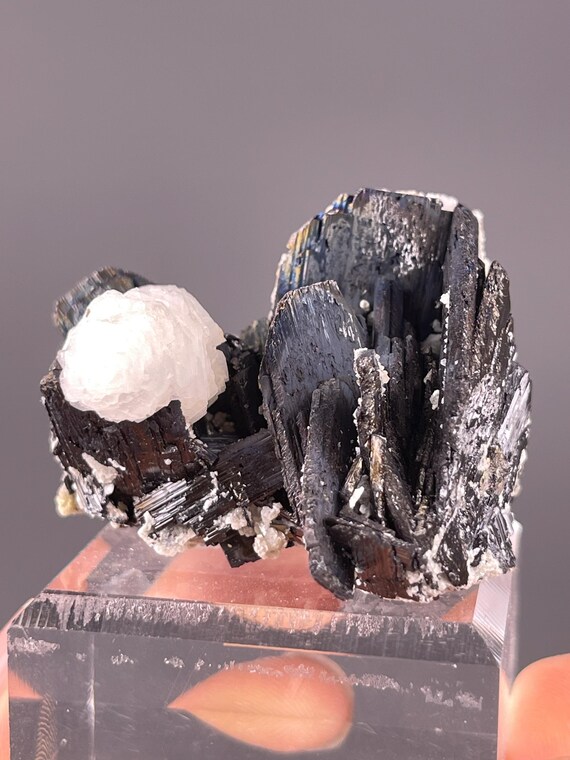 Cassiterite & Calcite Cluster - Fluorescent Specimen - Yaogangxian, China - Rare Mineral