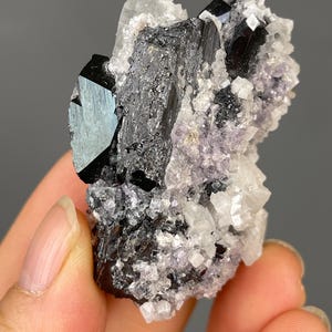 Rare Fluorite & Cassiterite Crystal Cluster: Natural Blue Mineral Specimen from YGX on Quartz Matrix Cool Mineral specimen