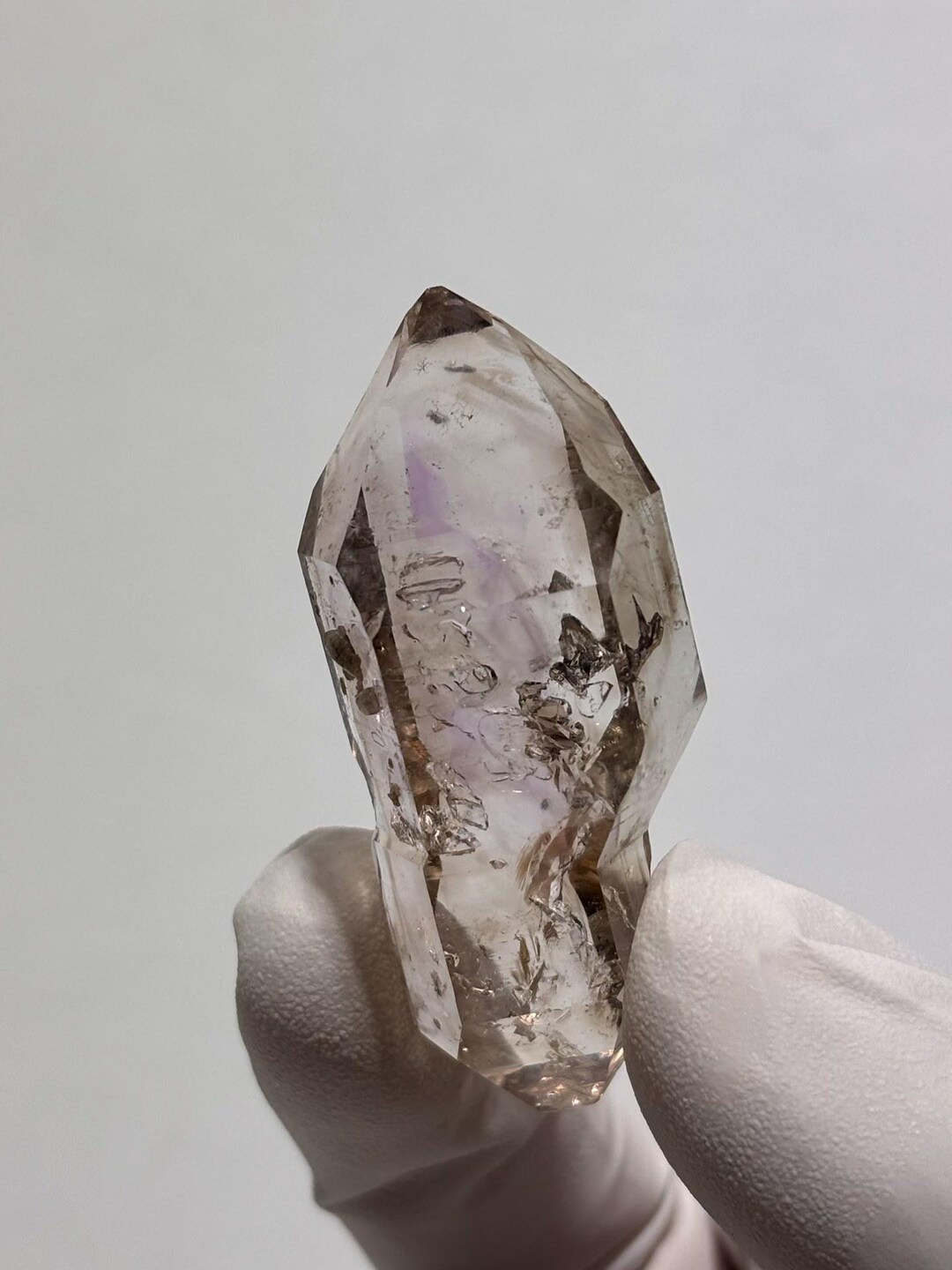 Double-terminated Enhydro Quartz — Namibia | Mineral Specimen - Etsy UK
