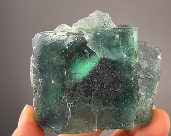 Sea-Green Fluorite Specimen with Stepped Cubes — Namibia, 7.1 cm, 260 g
