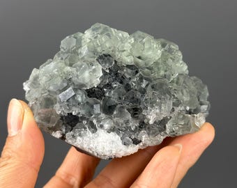 Pale Green Fluorite Crystal Cluster — Fujian, China Mineral Specimen