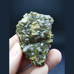 Semi Translucent Bicolor Garnet Cluster, Garnet Mineral Specimen, Green Garnet