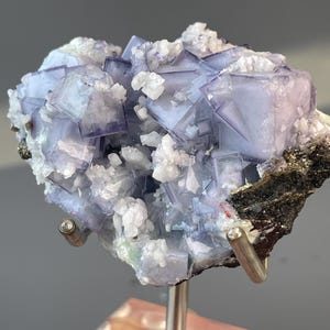 Rare Purple Fluorite Crystal: YGX Mineral Art Collectible, Hunan China