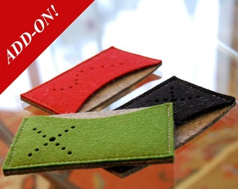 Wool Felt Business Card Holder - 4.5" x 2.5", Holds up to 15 Standard Business Cards, Card Wallet, Mini Wallet, Card Case, Add-On Item