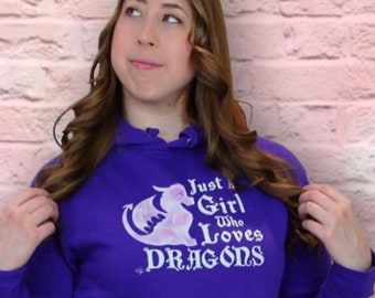 Nur ein Mädchen, das Drachen Unisex Hoodie liebt