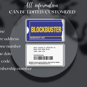 PHYSICAL - Personalized Blockbuster Card