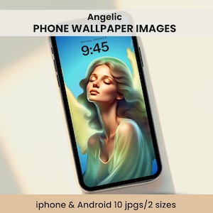 iPhone Wallpaper Angel themed for Android Serene Colorful Angelic Image Bundle for Mobile Phone background Smartphone Digital Download