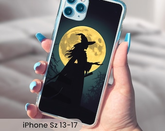 Witchy Moon Art iPhone Case Celestial Phone Cover Witch Accessory Magic Gift for Her