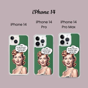 Retro pin up iPhone accessory designed for women featuring humorous dating advice and vintage glamour artwork