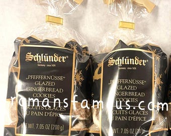 2 Bags NEW Schlünder Traditional Pfeffernusse With Icing 200g/7.05oz