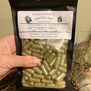ORGANIC Moringa leaf LARGE dose 700 mg capsule | NO fillers | No binders | Herbal supplement | vegan capsule  | organic capsules  powder