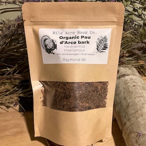 ORGANIC Pau d’Arco Bark herbal loose leaf tea to mix with cloves black walnut and wormwood | dried herbs|  | caffeine free | organically